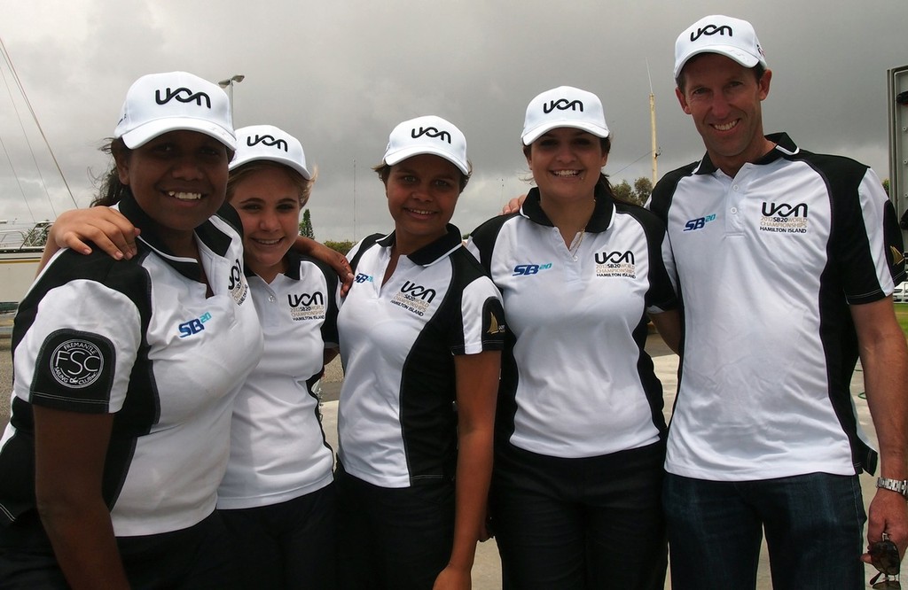 Mary-Jo Coppin, Olivia Smith, Dulcie Ryder, Denika Hansen, Malcolm Page © 2012 UON SB20 World Championships